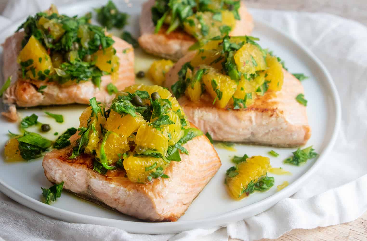 grilled salmon with citrus salsa