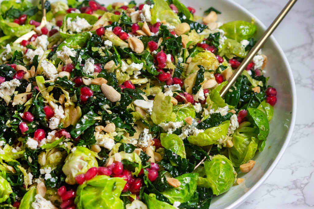 Brussels Sprouts Kale And Pomegranate Salad
