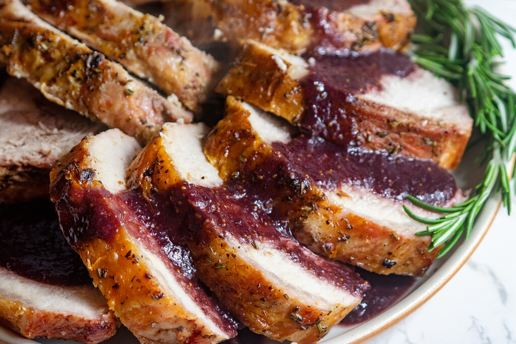 roasted pork loin with fig port sauce