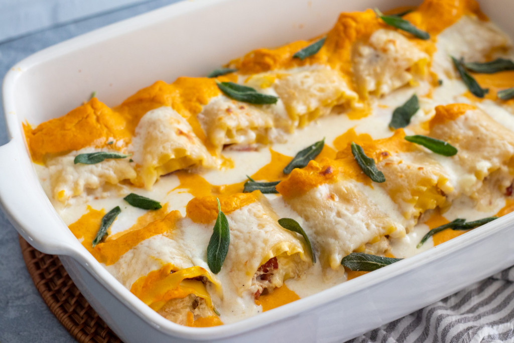 Pumpkin Lasagna Rolls