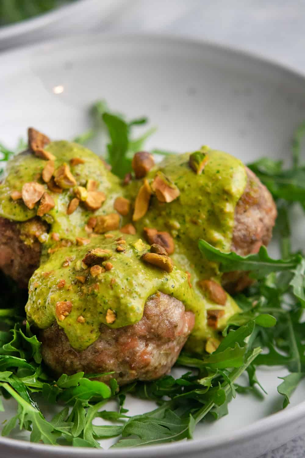 Pistachio Mortadella Meatballs