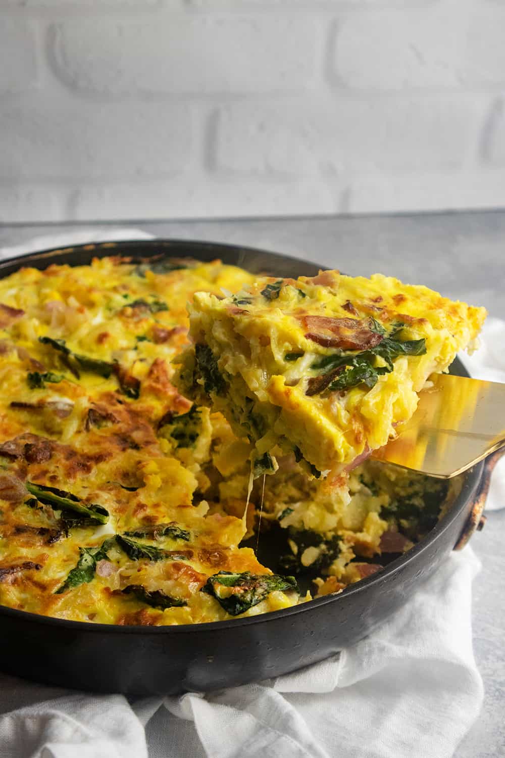 Cheesy Bacon and Hash Brown Frittata